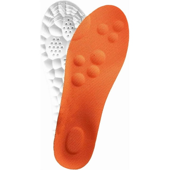 Steppers Insoles for Men Women, 2025 New Steppers Massage Insoles, Cloud Insoles, Steppers Shoe Inserts Memory Foam Insoles with Arch Support (1Pair*Orange,Men 5-6/Women 6-7)