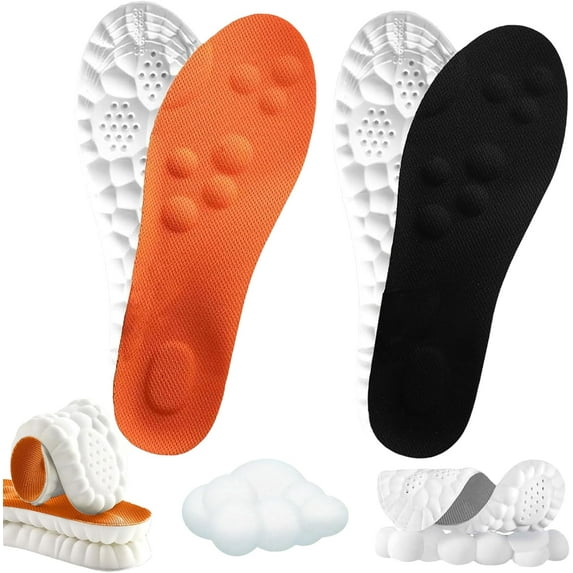 Steppers Insoles for Men Women, 2025 New Steppers Massage Insoles, Cloud Insoles, Steppers Shoe Inserts Memory Foam Insoles with Arch Support (2Pair*A,Men 6.5-7.5/Women 8-9)