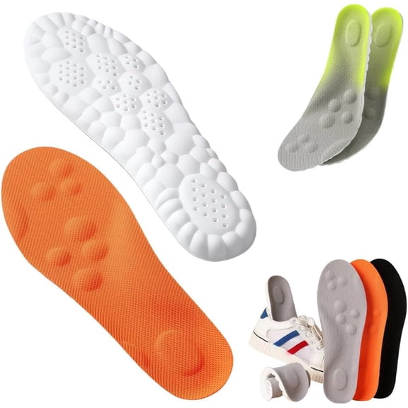 Steppers Insoles for Men and Women, 2026 New Cloud Insoles with Arch Support, 4D Memory Foam Insole, Breathable and Comfortable Shoe Inserts, Trim to Fit All Shoe Types