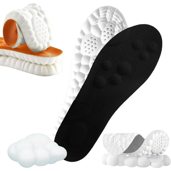 Steppers Insoles for Men Women, 4D Breathable Memory Foam Shoe Inserts, Ultra-Soft Steppers Massage Insole, Trim to Fit Insoles with Arch Support for Foot Pain Relief and Fatigue Reduction