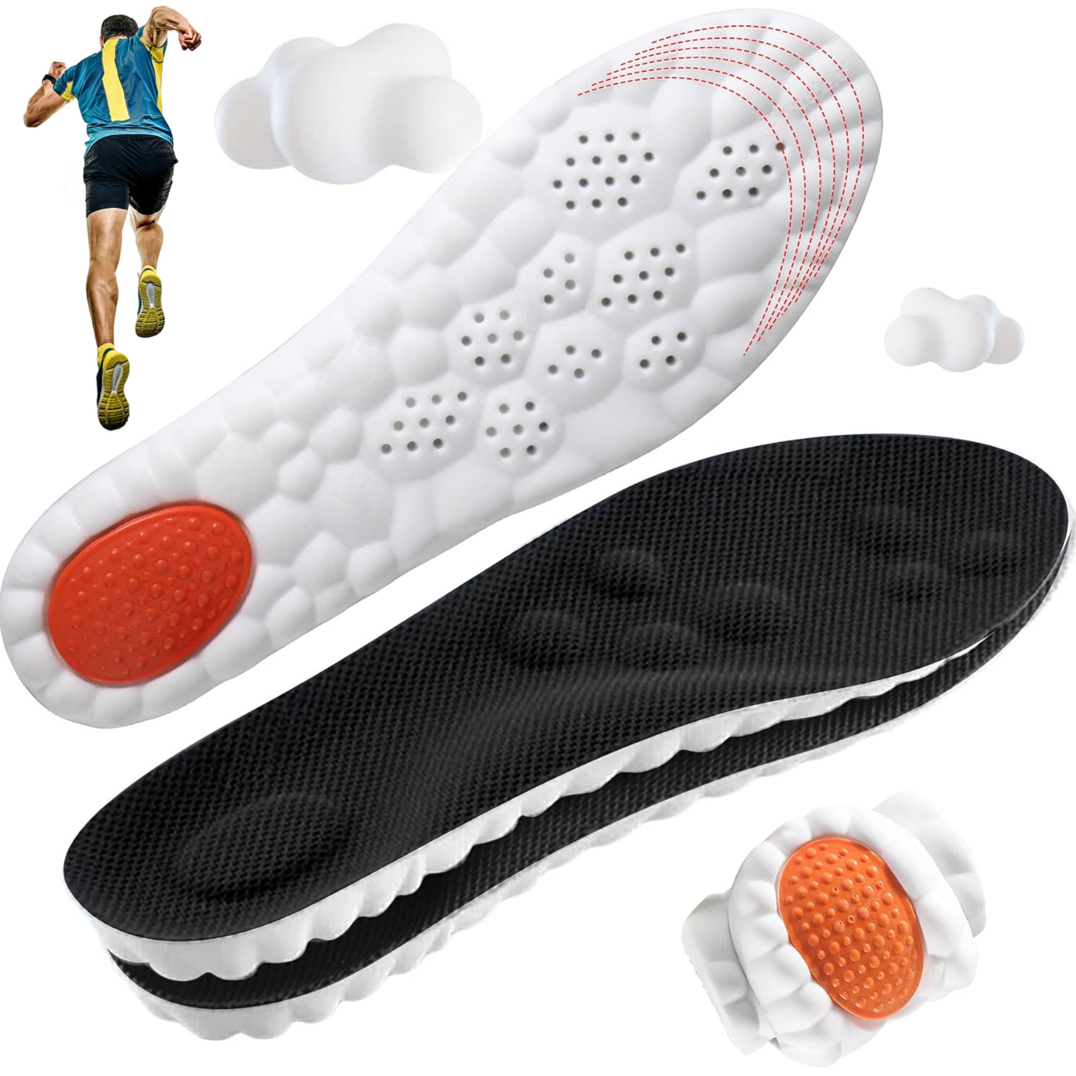 Steppers Insoles for Men & Women - Memory Foam Cushioning with Heel ...