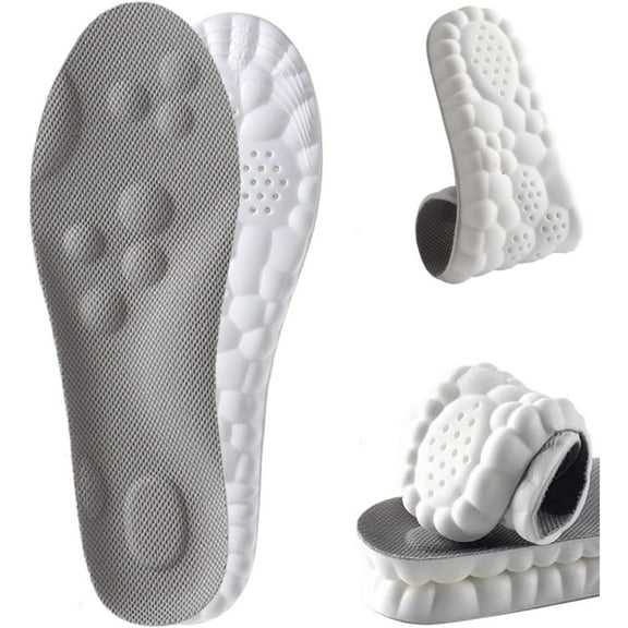 Steppers Insoles for Men Women,4D Inserts Memory Foam Soft Insoles with Arch Support,Trim To Fit All Shoe Types