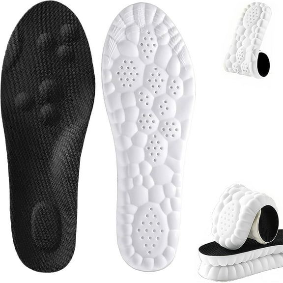 2026 Upgraded Steppers Insoles for Men Women,  4D Memory Foam with Arch Support, Shock Absorption & Breathable Design for All Shoe Types