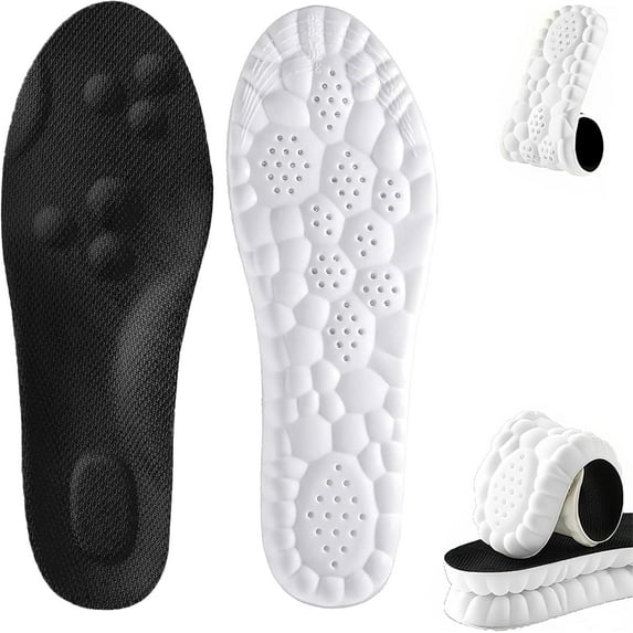 2026 Upgraded Steppers Insoles for Men Women, 4D Memory Foam with Arch Support, Shock Absorption & Breathable Design for All Shoe Types