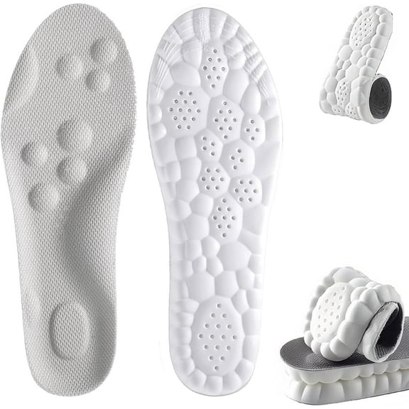 2026 Upgraded Steppers Insoles for Men Women, 4D Memory Foam with Arch Support, Shock Absorption & Breathable Design for All Shoe Types