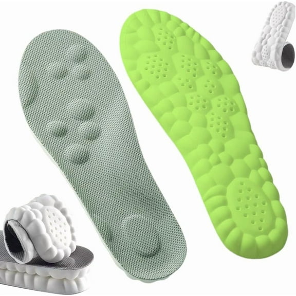 Steppers Insoles for Men Women - Memory Foam Massage Cloud Insoles with Arch Support for All Shoes