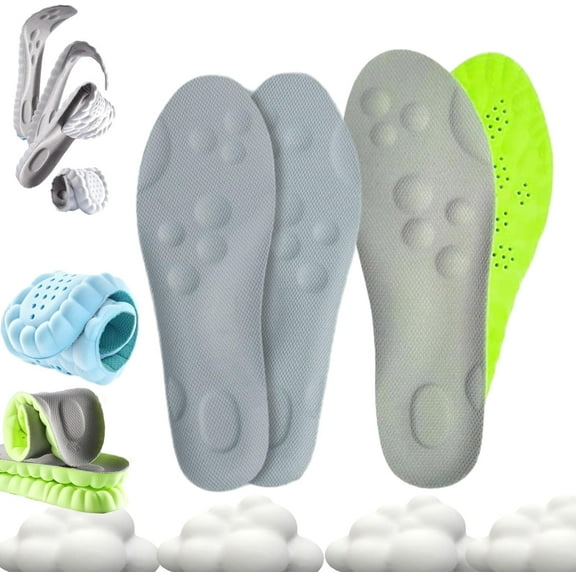 Steppers Insoles for Men & Women,Steppers Massage Insoles,Soft Cushioned Arch Support Insoles with Memory Foam for All-Day Wear Comfort, Trim to Fit