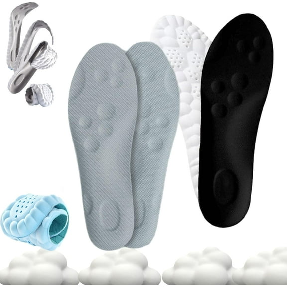 Steppers Insoles for Men & Women,Steppers Massage Insoles,Soft Cushioned Arch Support Insoles with Memory Foam for All-Day Wear Comfort, Trim to Fit