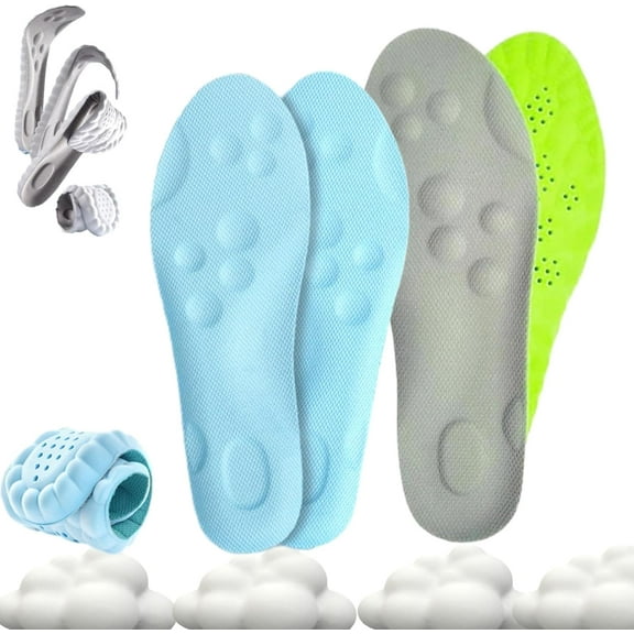 Steppers Insoles for Men & Women,Steppers Massage Insoles,Soft Cushioned Arch Support Insoles with Memory Foam for All-Day Wear Comfort, Trim to Fit