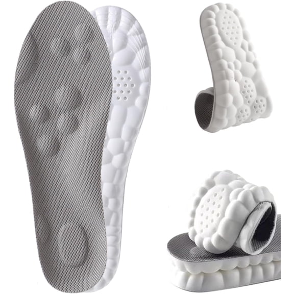 Steppers Insoles for Men and Women, 4D Memory Foam Shoe Insole with Arch Support - 2 Pairs