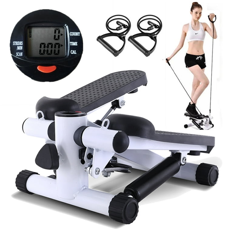Steppers for Exercise, Stair Stepper with Resistance Bands, Mini Stepper  with 30