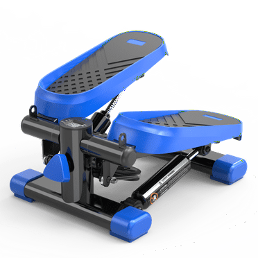 Steppers for Exercise at Home, Portable Stepper for Exercise with Resistance Bands and LCD Monitor, Mini Stepper 330LBS Capacity, Black+Blue