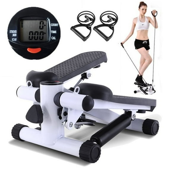 Steppers for Exercise at Home, Stair Stepper with Resistance Bands & LCD Monitor without battery, Mini Stepper Machine