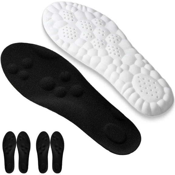 Steppes Massage Insoles - 2 Pairs Steppers Insoles for Men Women, 4D Cloud Memery Foam Steppers Insole