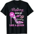 thumbnail image 1 of Stepping Into My 40th Birthday Like A Queen For Women T-Shirt, 1 of 5