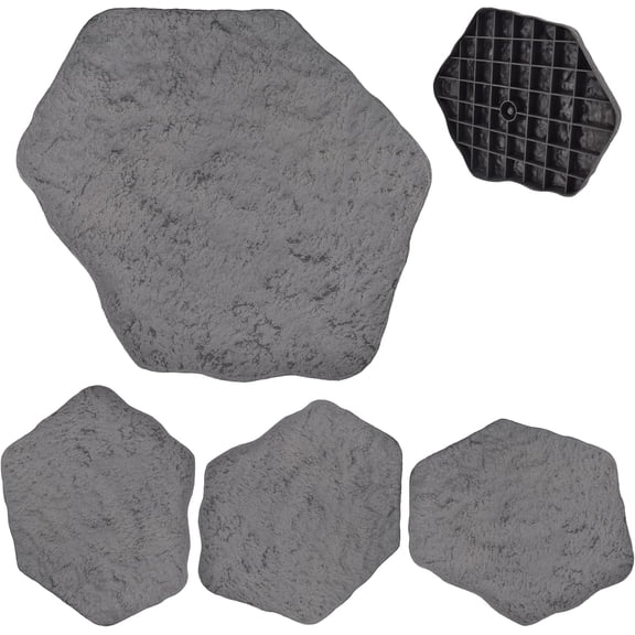Stepping Stone Fiberclay Pavers, Outdoor Garden Natural Repeatable Pattern Pathway, Faux Stone Decorative Landscaping Walkway