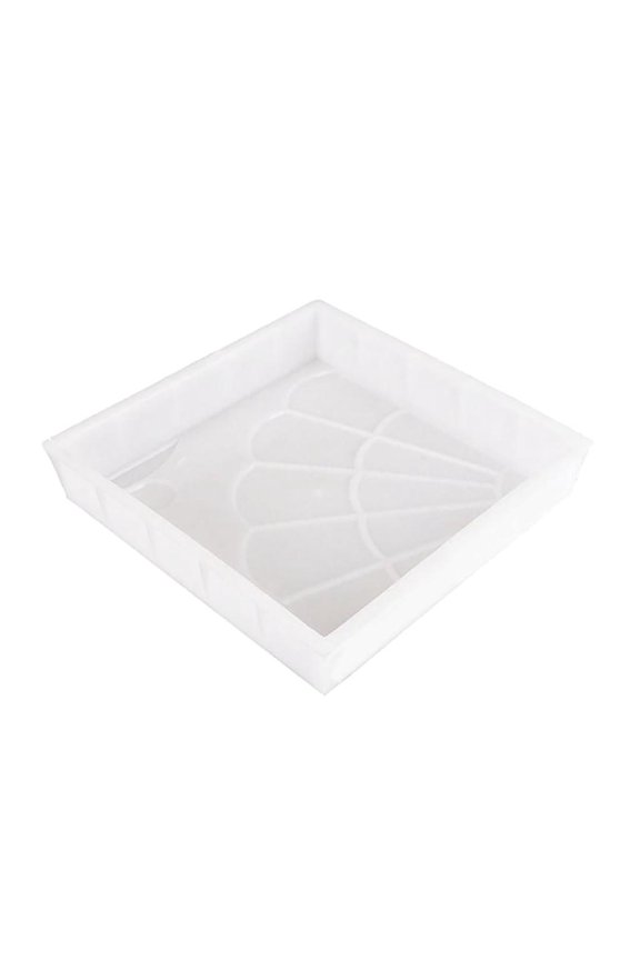 Stepping Stone Molds, Concrete Molds and Forms, 12X12 In, Fan-Shaped, Concrete Molds for Walkways, Garden Edging, White Plastic, 1 Pc