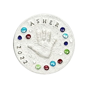 Stepping Stone for Kids DIY Handprint Gift Kit Indoor Outdoor Family Keepsake Gift, Includes 1 Mod, 26 Letter Stamps, and Colored Stones