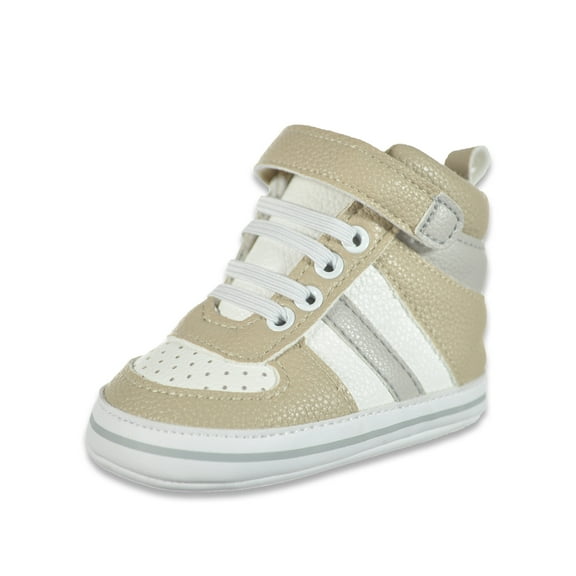 Stepping Stones Baby Boys' Hi-Top Sneakers Color: taupe Size: 0 - 3 months
