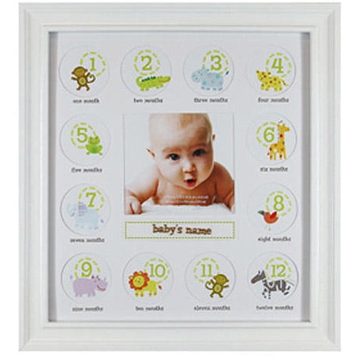 Stepping Stones First Year Frame, White