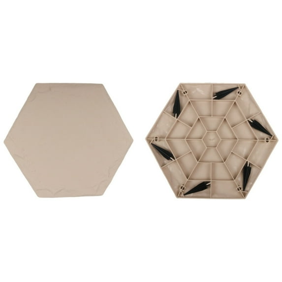 Stepping Stones for Garden - Beige Hexagon Pathway Markers with Ground Stakes - Non-Slip Outdoor Walkway Decor - Weatherproof Resin Stepping Stones Outdoor,Pavers for Outside Walkway,Yard Step Stones