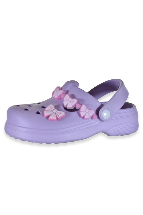 Girls' Bows Clogs Color: lilac Size: 10 toddler