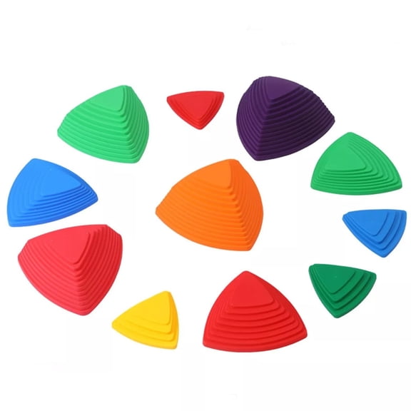 Stepping Stones For Kids, Set Of 11, Montessori Indoor and Outdoor Balance Stepping Stones, Promotes Coordination, Balanced Strength Child Safe Rubber, Sports, Non-Slip Edges