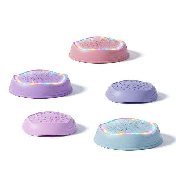 Stepping Stones for Kids, Upgraded Toddler Stepping Stones with Lights & Sounds, 5 Pcs Non-Slip Balance Stepping Stones, Up to 220 lbs, Coordination Skills Sensory Toys for Ages 2 3 4 5 6+ Girls