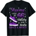 thumbnail image 1 of Stepping into my 66th birthday with God's grace & Mercy Girl T-Shirt100% cotton, 1 of 5