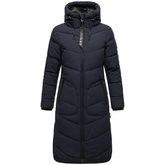 Marikoo Women's Knee-Length Quilted Winter Jacket with Hood - Benikoo