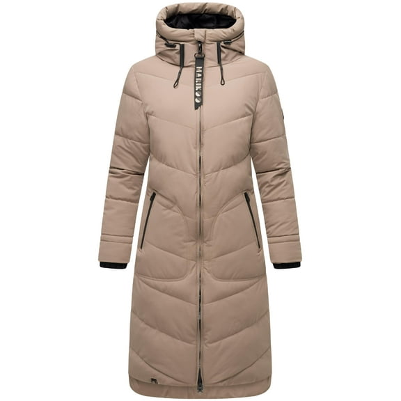 Marikoo Women's Knee-Length Quilted Winter Jacket with Hood - Benikoo