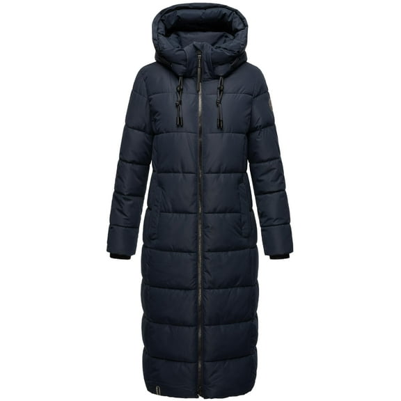 Marikoo Women's Calf-Length Quilted Fall & Winter Coat - Detachable Hood - Nadeshikoo XVI
