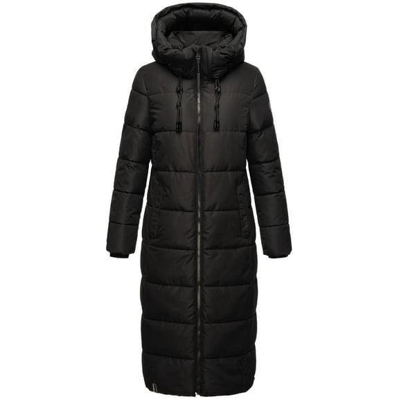 Marikoo Women's Calf-Length Quilted Fall & Winter Coat - Detachable Hood - Nadeshikoo XVI