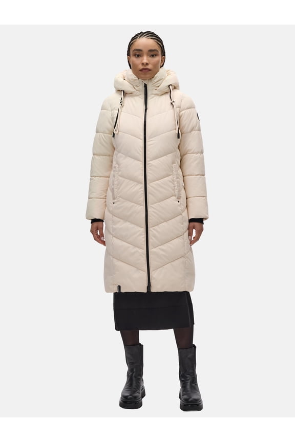 Women's Long Winter Jacket with Hood - Weather-Resistant - Sahnekatzii XIV