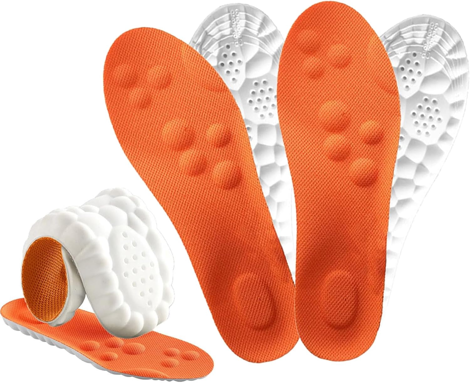 Stepprs Insoles, Cloud Massage Shoe Stepper Insoles for for Women Men,  Memory Foam Insole with Arch Support for All-Day Comfort Relieves Foot  Fatigue (Orange 2 pcs, Men 4-4.5/Women 5.5-6) - Walmart.com