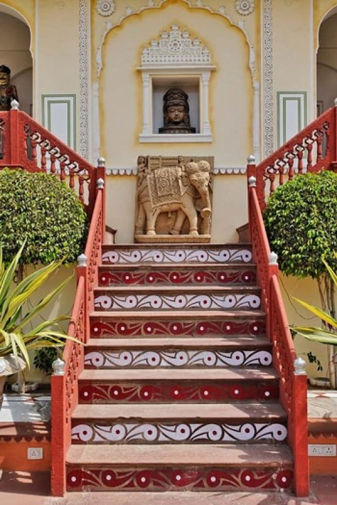 Steps at Raj Palace Hotel Jaipur India Canvas Art - Adam Jones DanitaDelimont (11 x 17)