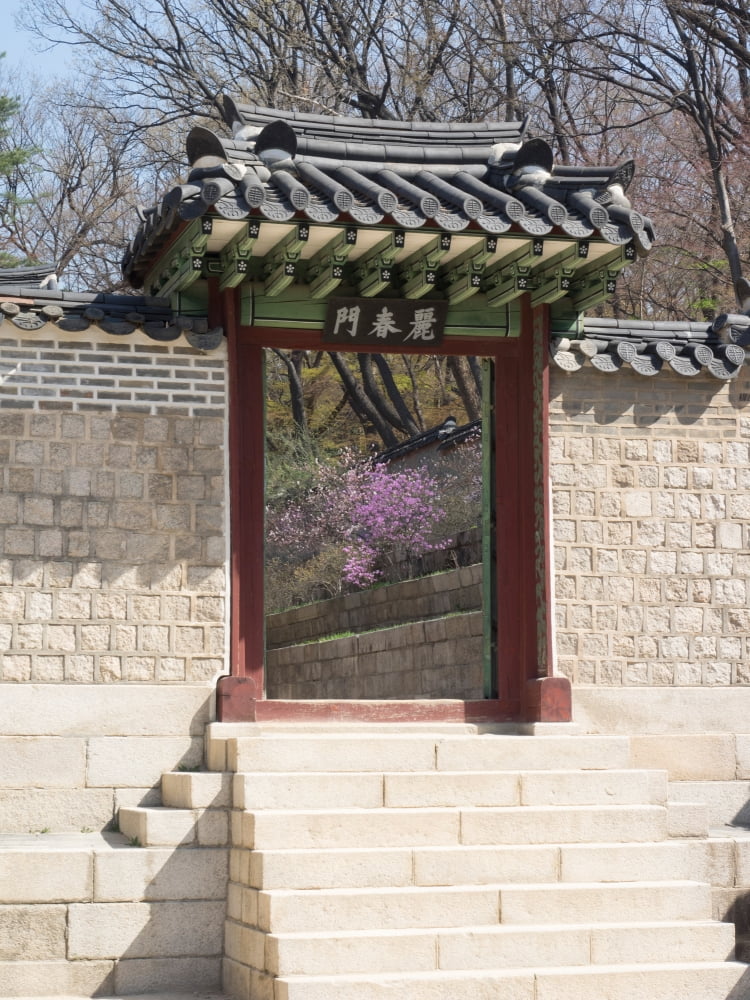 Steps at entrance of Changdeokgung Palace Seoul South Korea Canvas Art - Panoramic Images (24 x 36)