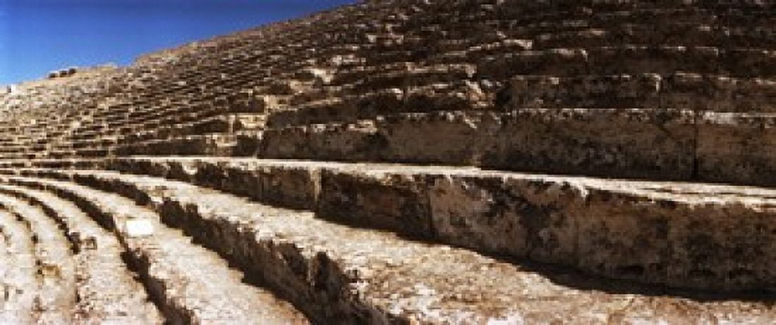 Steps of the theatre in the ruins of Hierapolis Pamukkale Denizli Province Turkey Canvas Art - Panoramic Images (15 x 6)