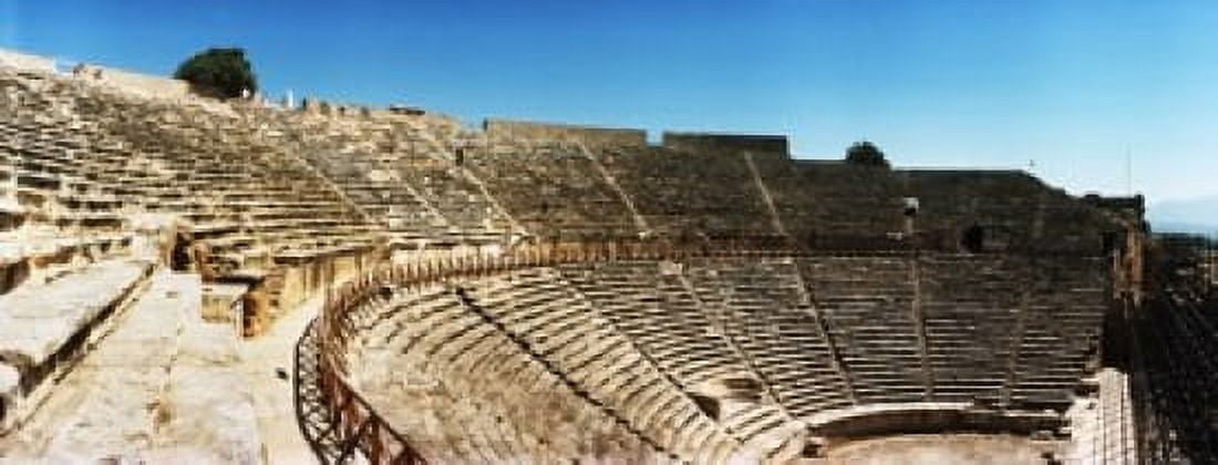 Steps of the theatre in the ruins of Hierapolis Pamukkale Denizli Province Turkey Canvas Art - Panoramic Images (30 x 12)