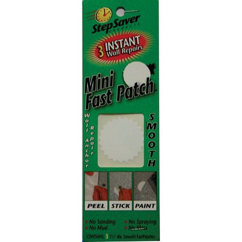 Stepsaver Instant Wall Repairs 3 Fast Patches Repairs, Smooth Surface