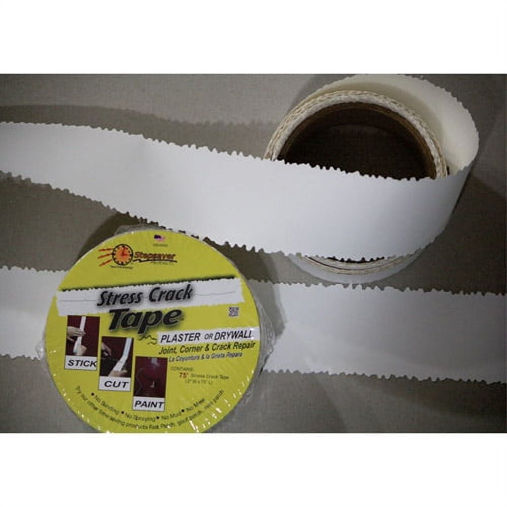 Stepsaver SelfAdhesive Stress Crack Tape Roll, 75', Instantly Repair