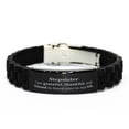 thumbnail image 1 of Stepsister Appreciation Gifts, I am grateful, thankful, and blessed, Thank You Black Glidelock Clasp Bracelet for Stepsister, Birthday Inspiration Gifts for Stepsister, 1 of 4