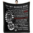 thumbnail image 1 of Stepson Gifts Bonus Son Gifts from Stepmom Step son Blanket Gift for Fathers Day Birthday Graduation 50"x60" in, 1 of 6