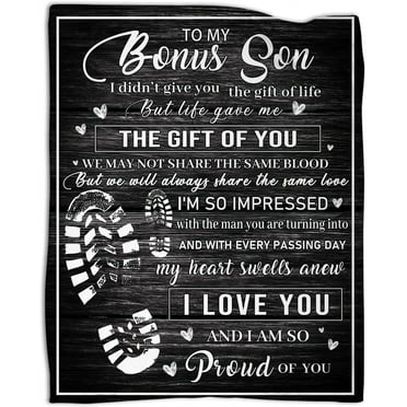 Stepson Gifts to My Bonus Son Blanket Throws from Stepdad Blankets Throw Wedding Day Adoption Gift for Birthday Thanksgiving