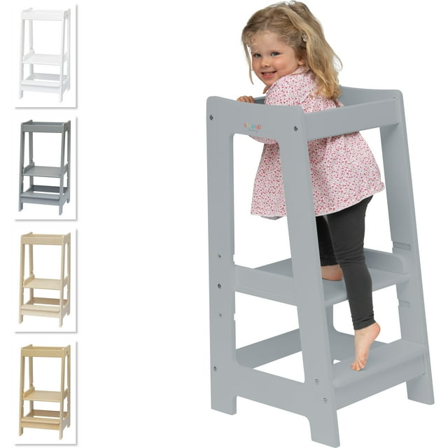 Stepup Baby Montessori Toddler Tower Adjustable Wooden One Step Stool
