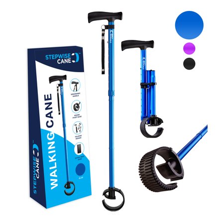 Stepwise Cane, Blue, Foldable