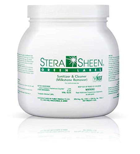 Stera-Sheen Green Label Sanitizer, 4 Lb. Jar, Case of 4