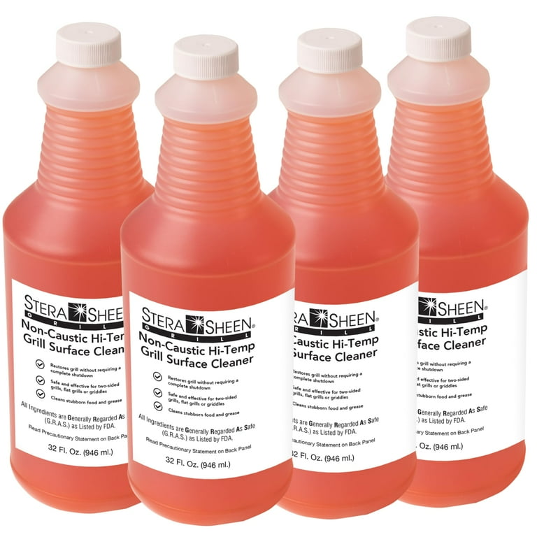 Stera Sheen Grill Cleaner Food Safe Non Caustic Formula Restaurant Cafe Quality Cleaner for Flat Top Grills and Griddles Remove Tough Encrusted Grease 32 fl oz Bottle 4 count C31 Walmart