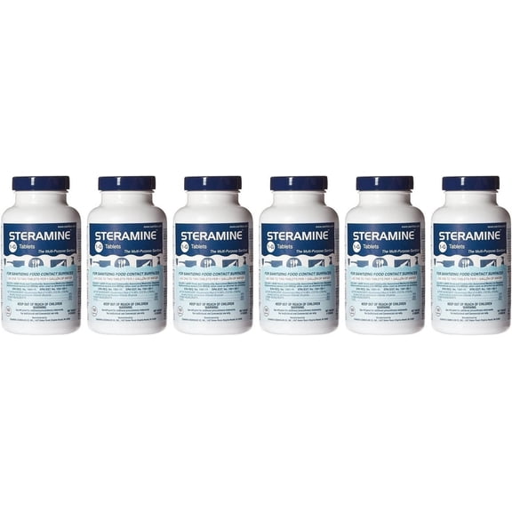 Steramine Quaternary Sanitizing Tablets (6 Pack of 150 Each), Blue