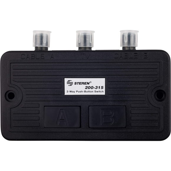 Steren 2-Way Coaxial A/B Push-Button Switch - 2 Pack